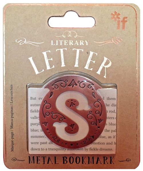Метален разделител за книга с буква - S