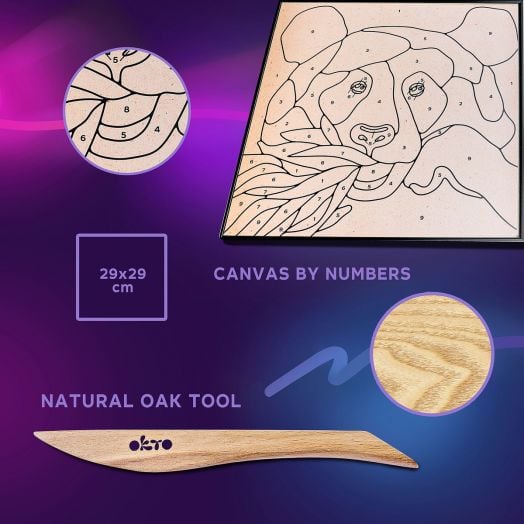 Творчески комплект Okto - Рисуване по номера с лек моделин - Панда