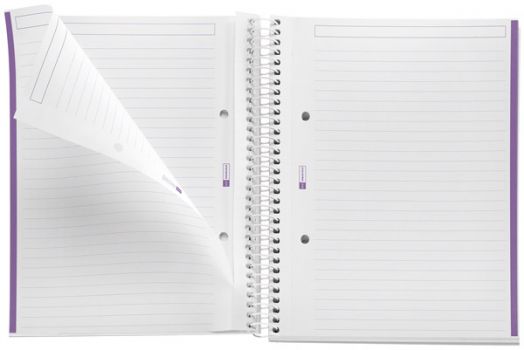 Тетрадка Miquelrius Be Eco A5 със спирала, 80 листа, широки редове, аметист