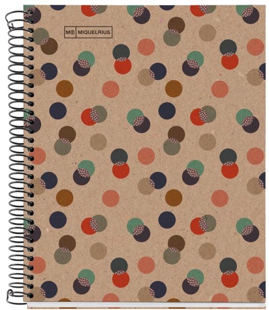 Тетрадка Miquelrius Recycled Eco Confetti А5 със спирала, 80 линирани листа