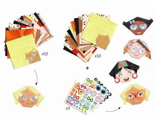Творчески комплект оригами Djeco - Красиви лица