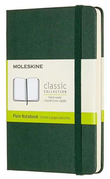 Джобен лавровозелен тефтер Moleskine Classic Myrtle Green с твърди корици и нелинирани листа