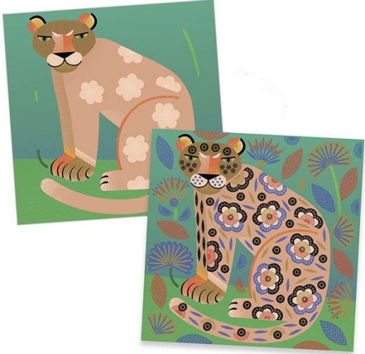 Творчески комплект Djeco - Оцветяване с печати