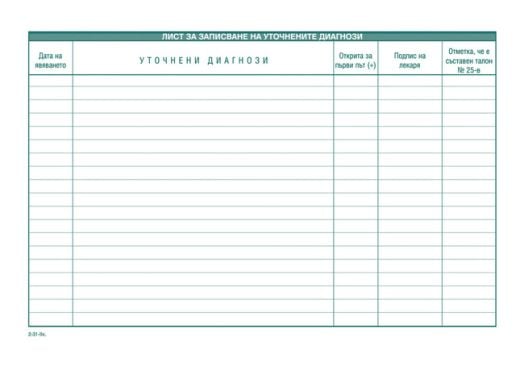 Здравна карта за дете - 12 листа, бяла офсет хартия