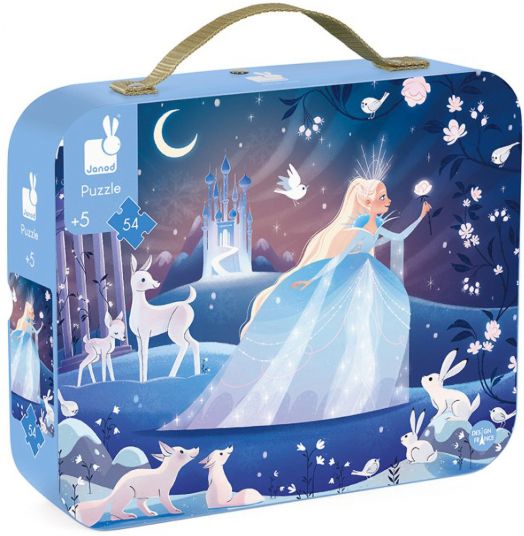 Детски пъзел в куфарче Janod - Ледено очарование, 54 части