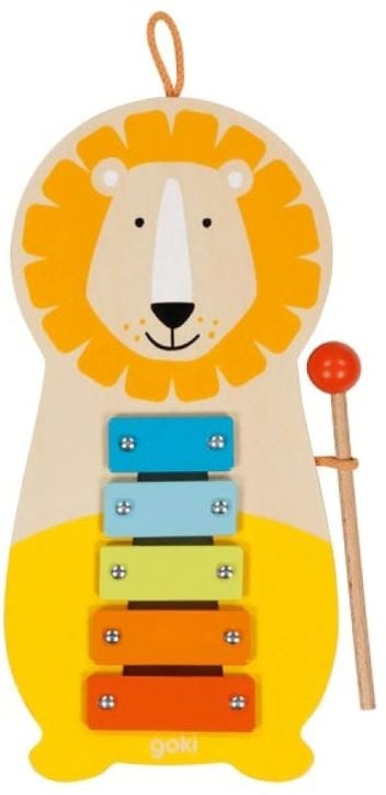 Дървен ксилофон с 5 тона Goki - Лъв