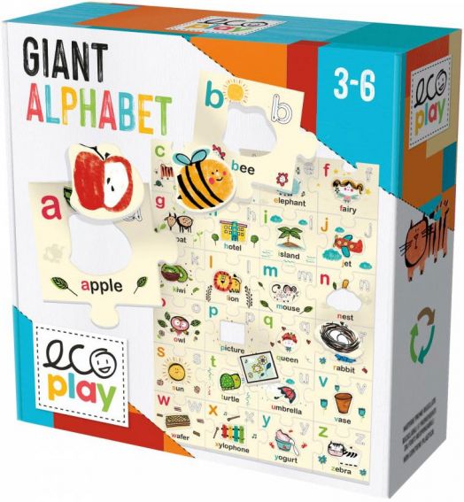 Образователен пъзел Headu EcoPlay - Гигантска английска азбука