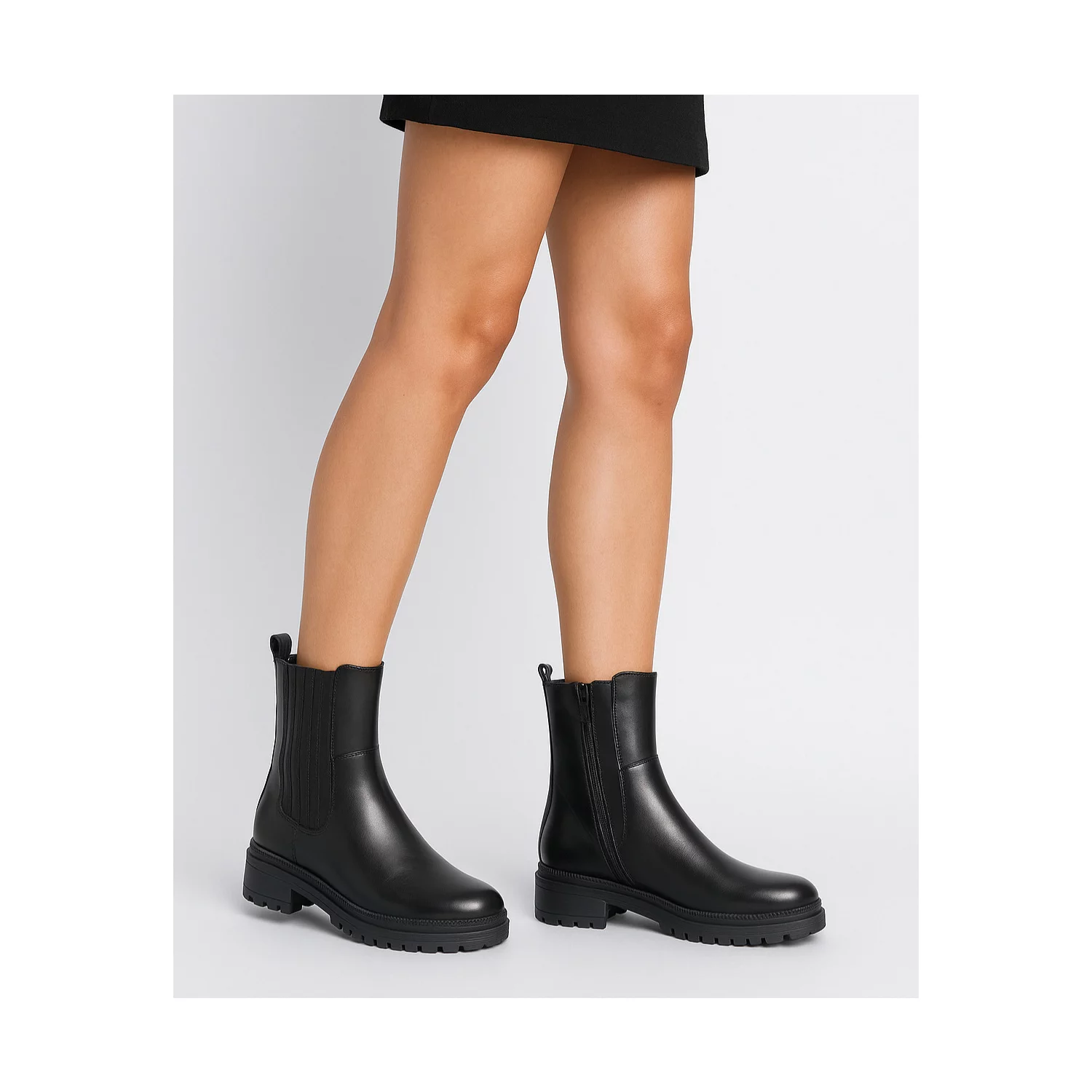 Ghete dama din Piele Naturala Negre Bonnie