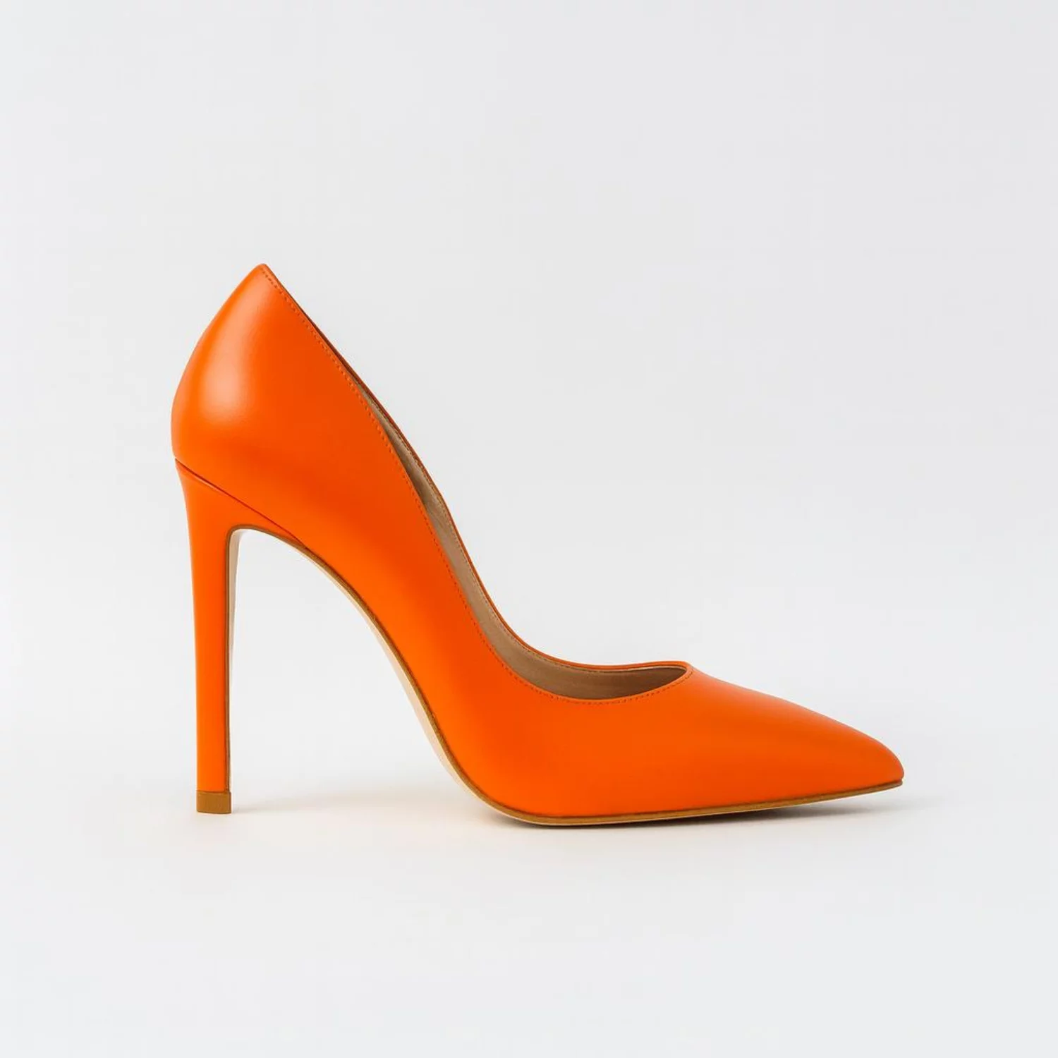 Pantofi stiletto Piele Naturala Trend Orange