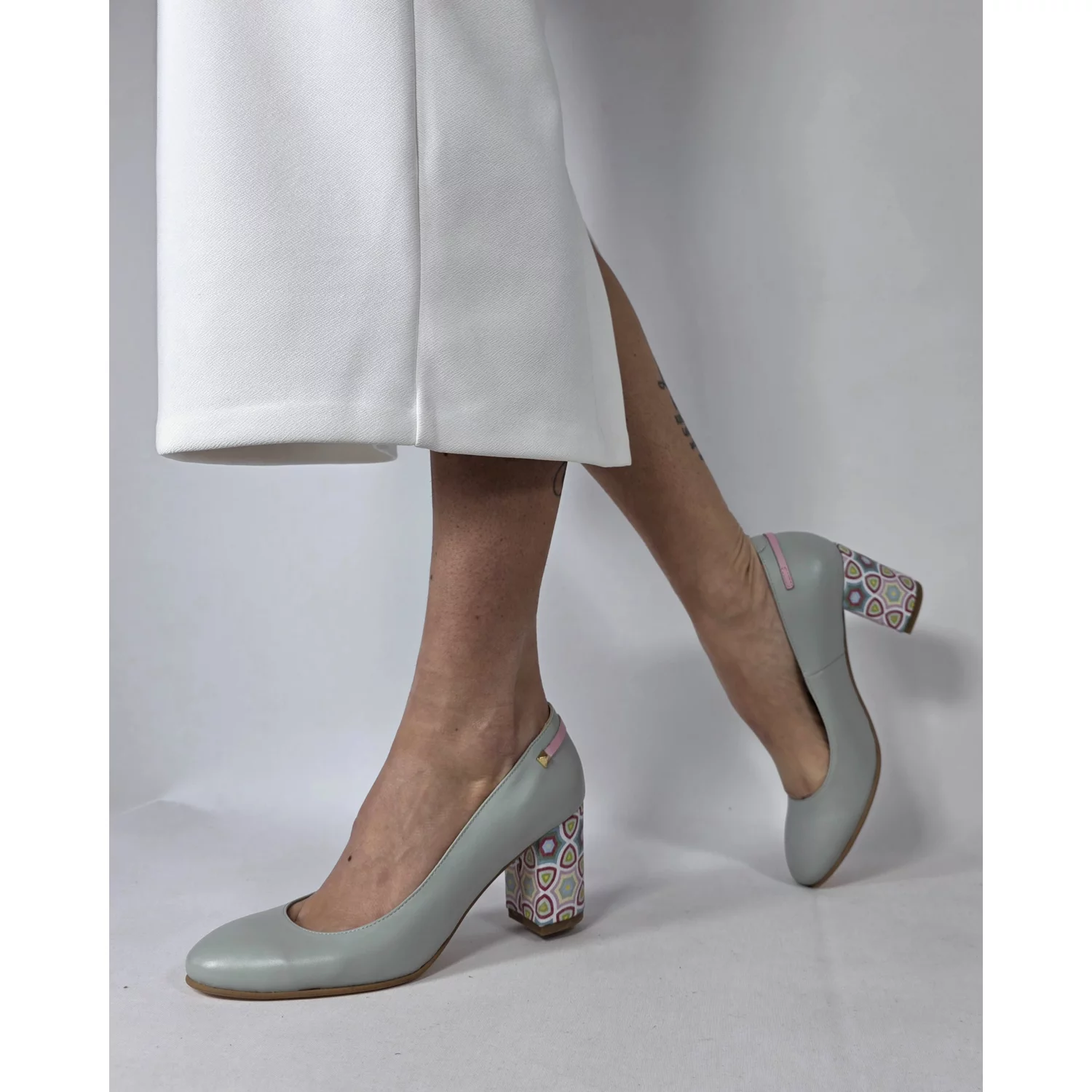 Pantofi dama Piele Naturala verde pal Mersi S