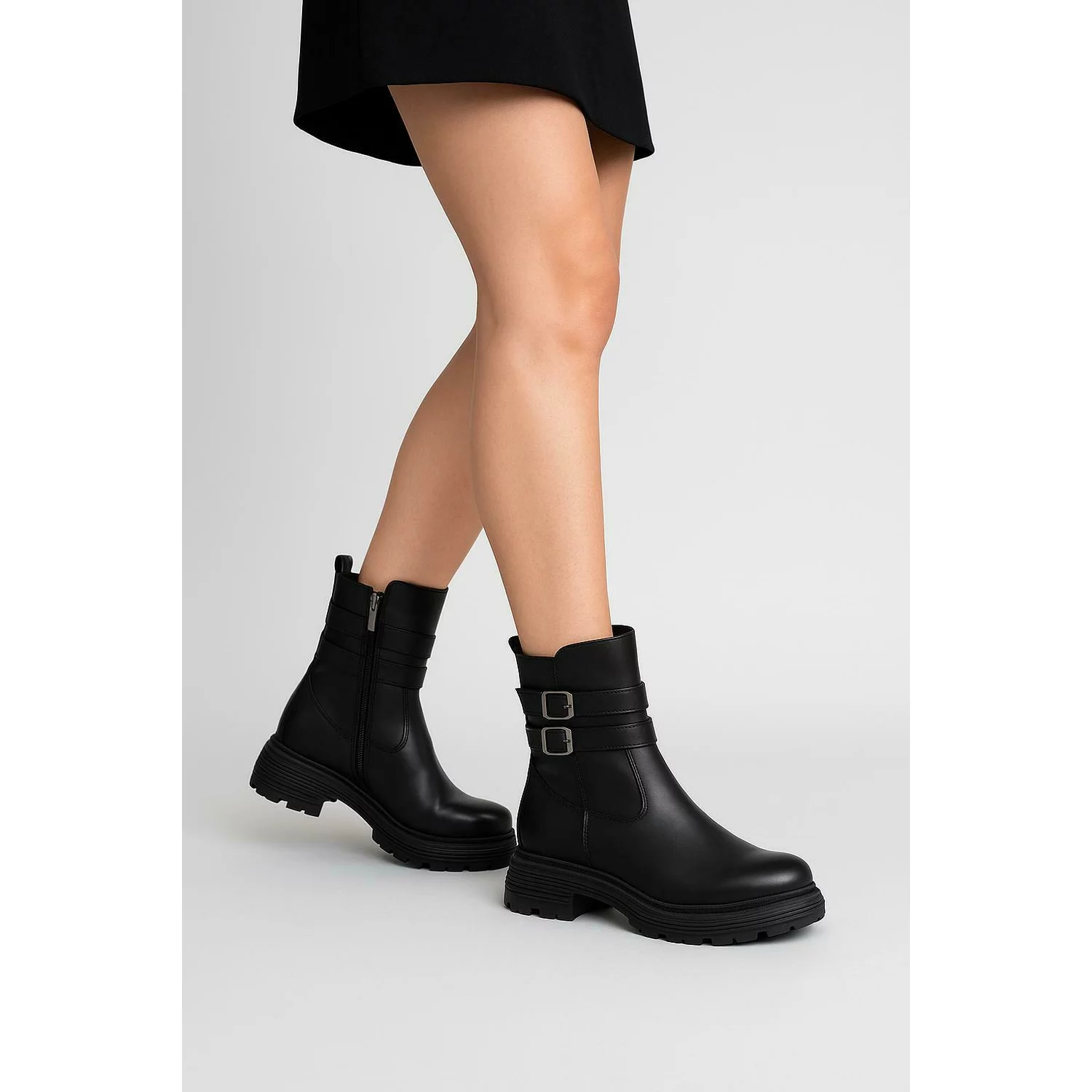 Ghete de dama din Piele Naturala Negre Mirela