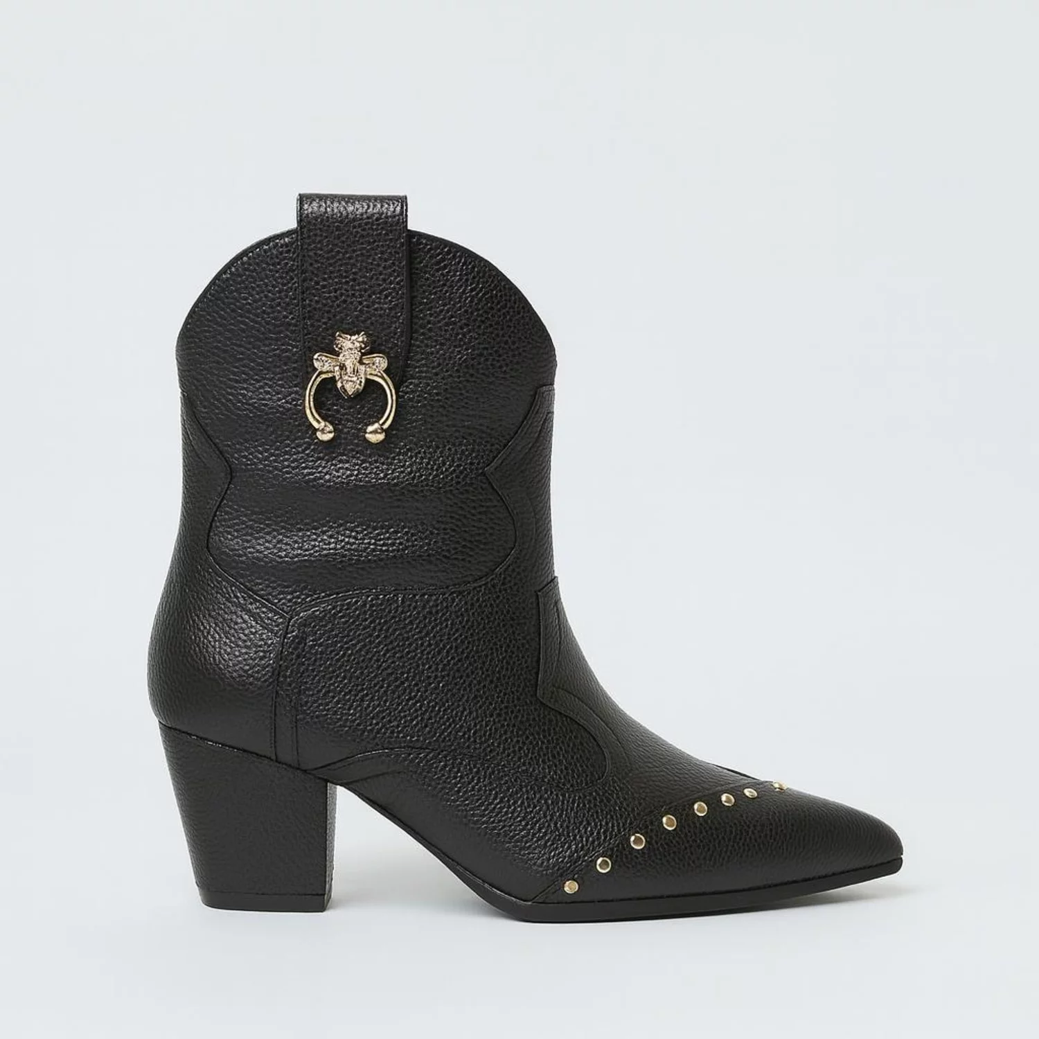 Ciocate dama Piele Naturala Negre accesorizate cu capse Evogue