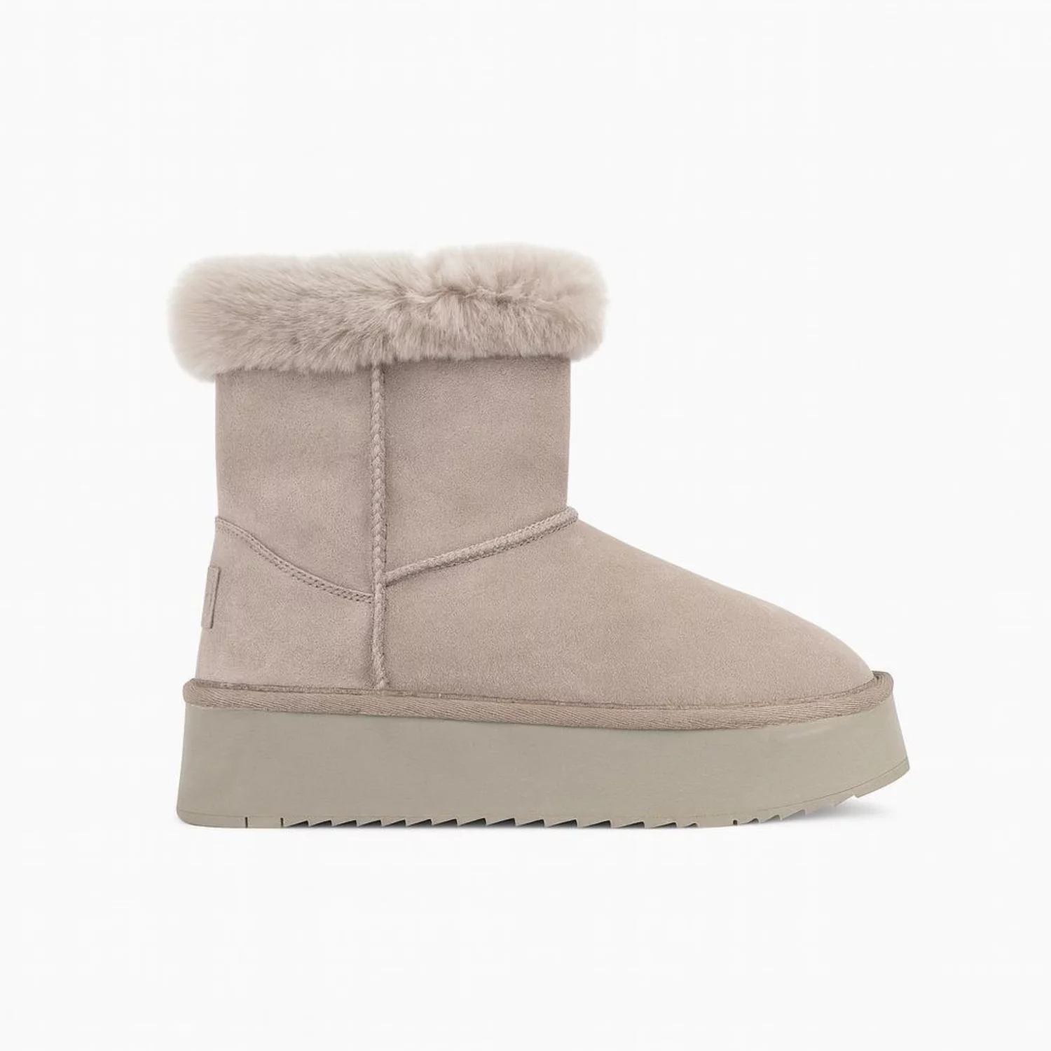 Ghete dama imblanite din Piele Naturala Bej Claudia