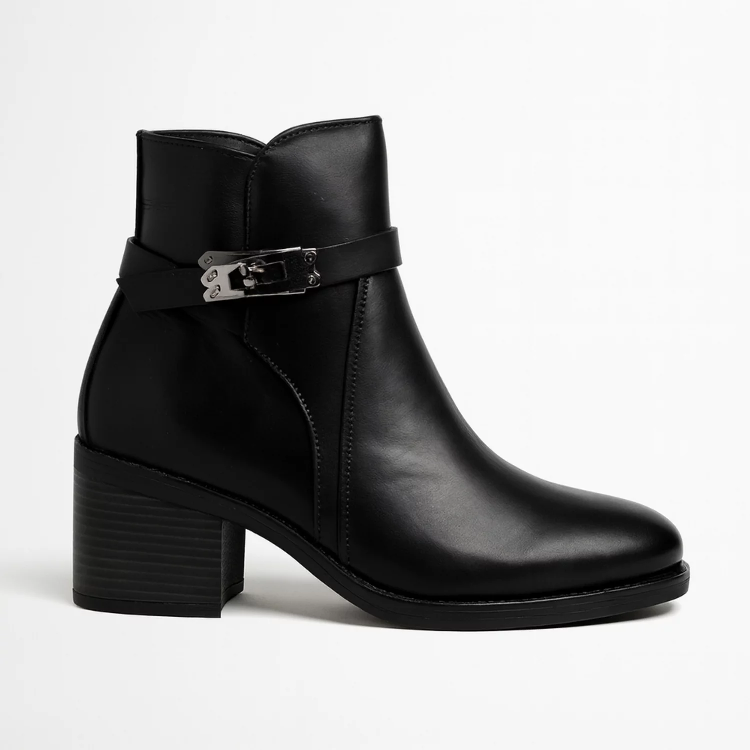 Botine dama din Piele Naturala Negre Devon