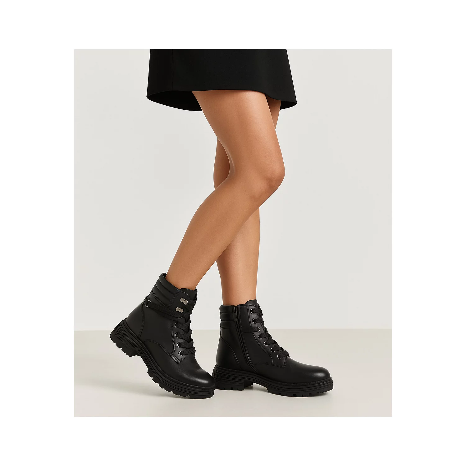 Ghete de dama din Piele Naturala Negre Gloria