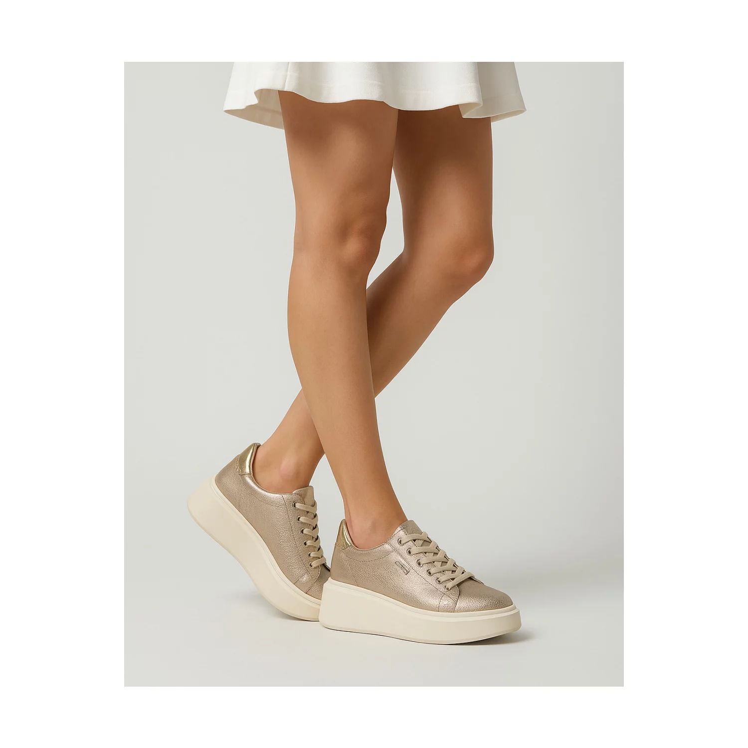 Pantofi dama casual Piele Naturala Auriu pal Dalia