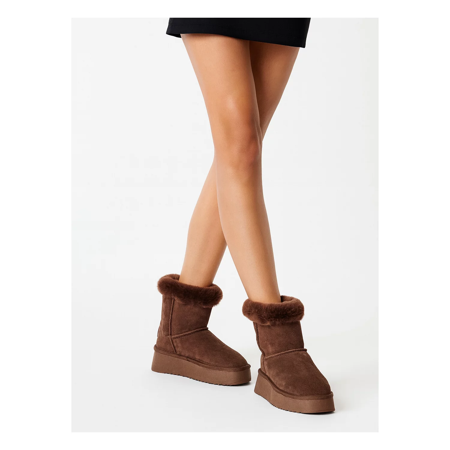 Ghete dama imblanite din Piele Naturala Maro Claudia