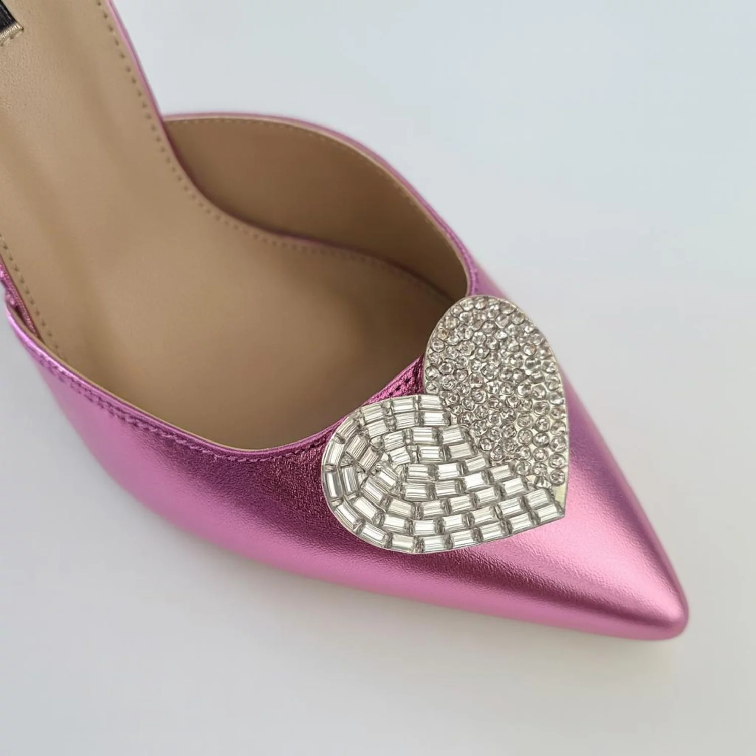 Pantofi stiletto Piele Naturala roz My Heart