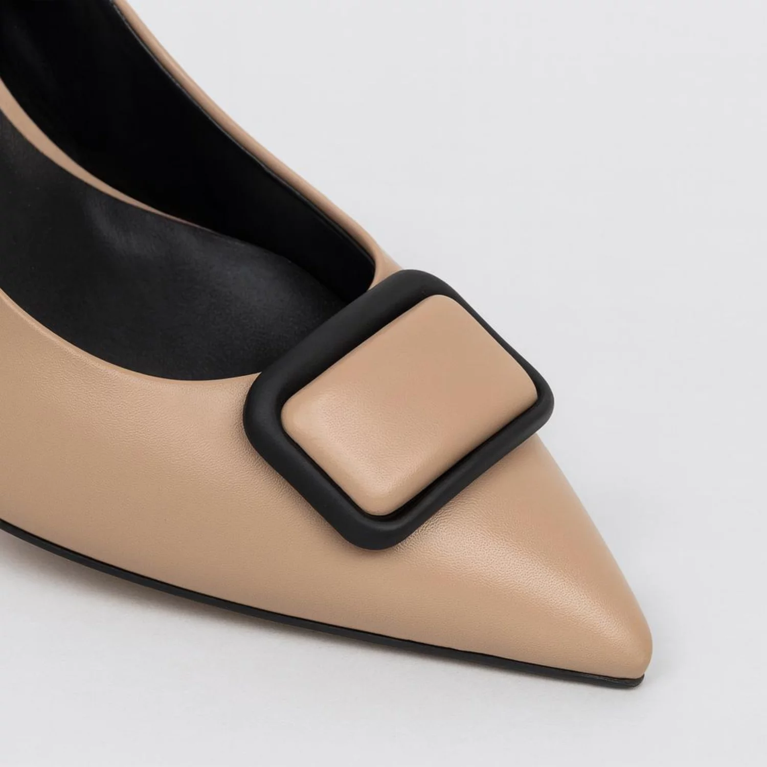 Pantofi stiletto Piele Naturala Bej Emilia