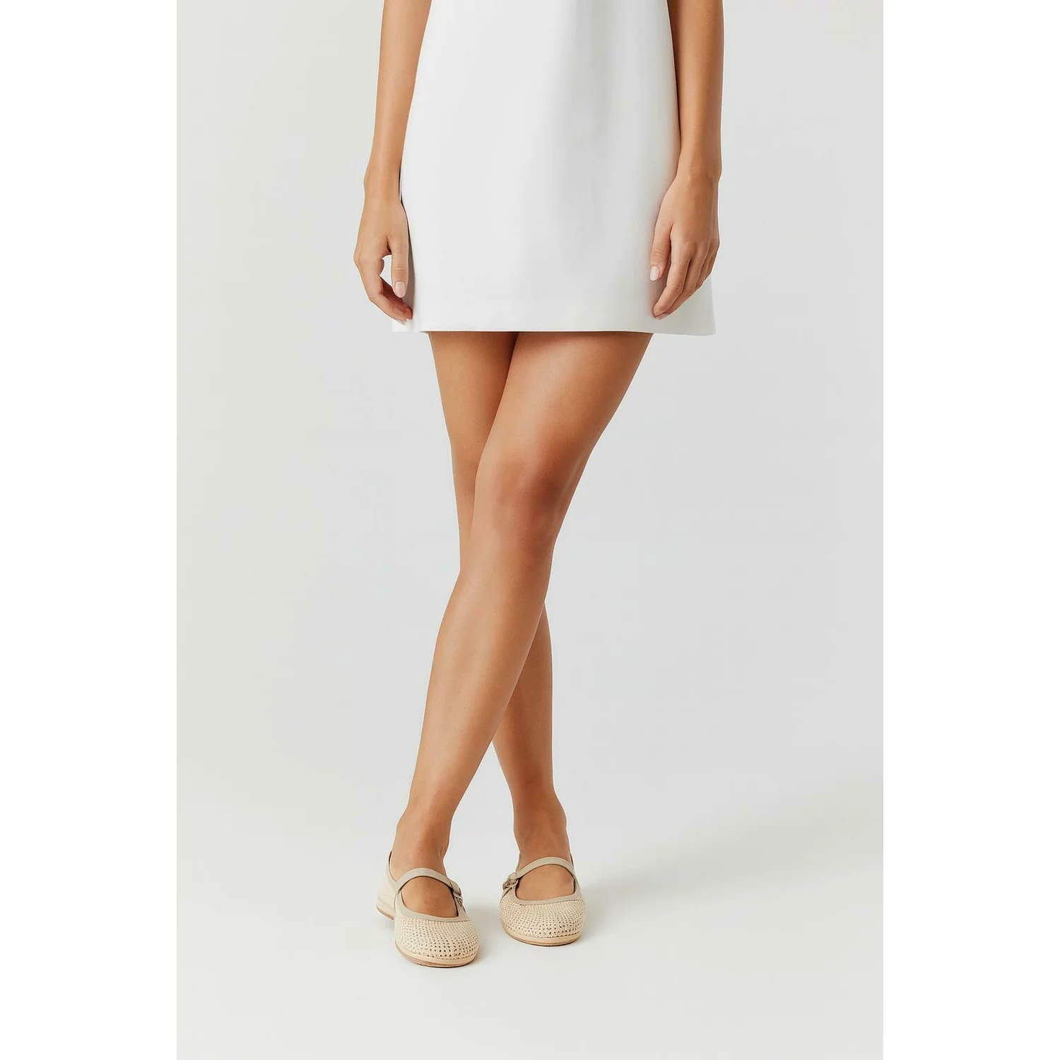 Balerini Piele Naturala cu plasa Crem cu plasa Glosy