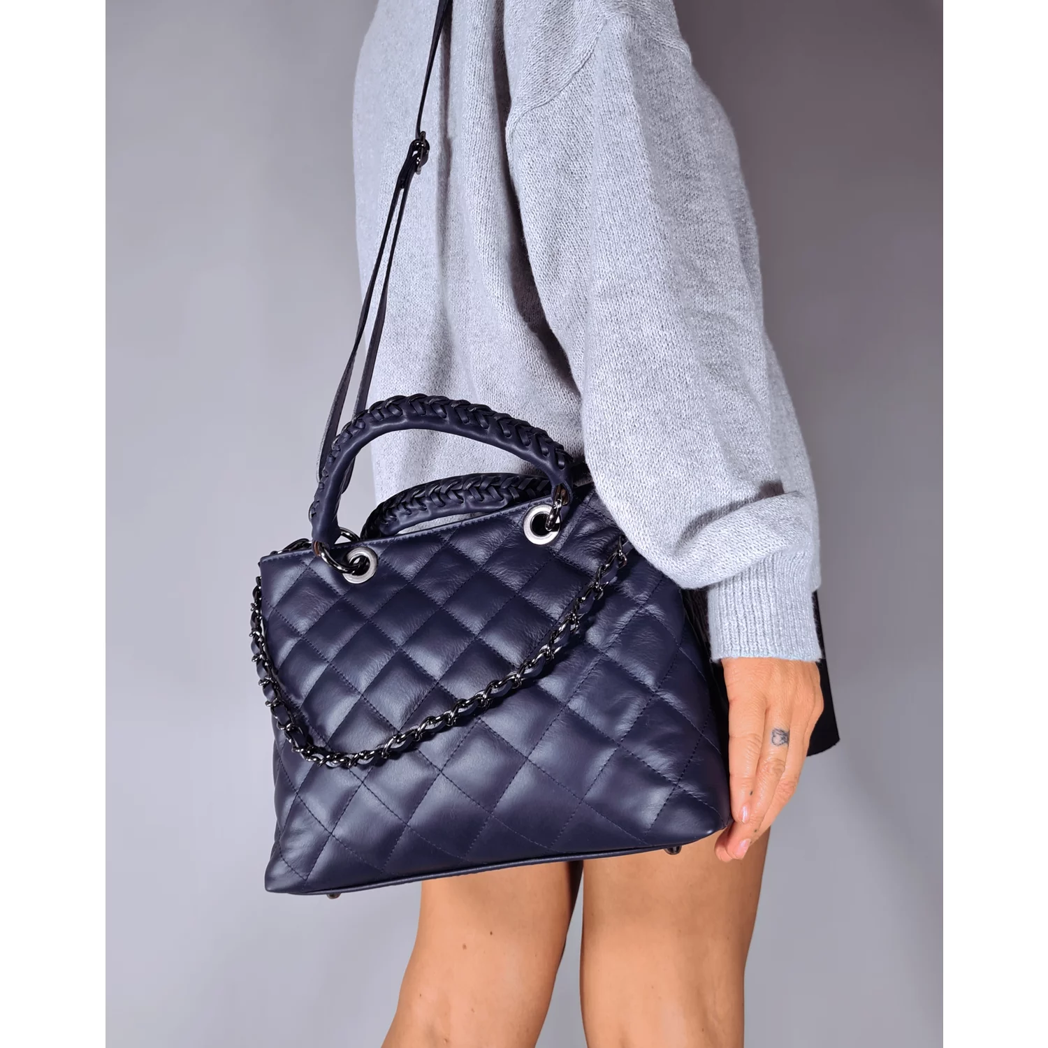 Geanta dama Piele Naturala Bleumarin Zeta