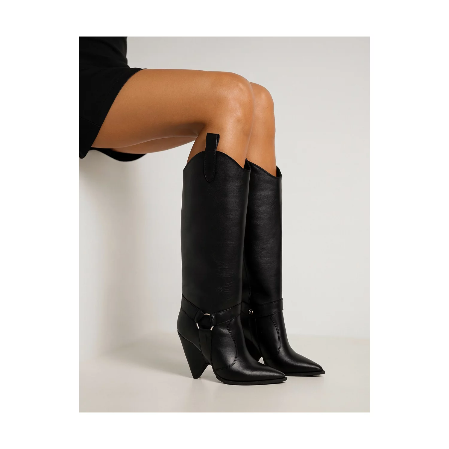 Cizme dama Negre din Piele Naturala Carola