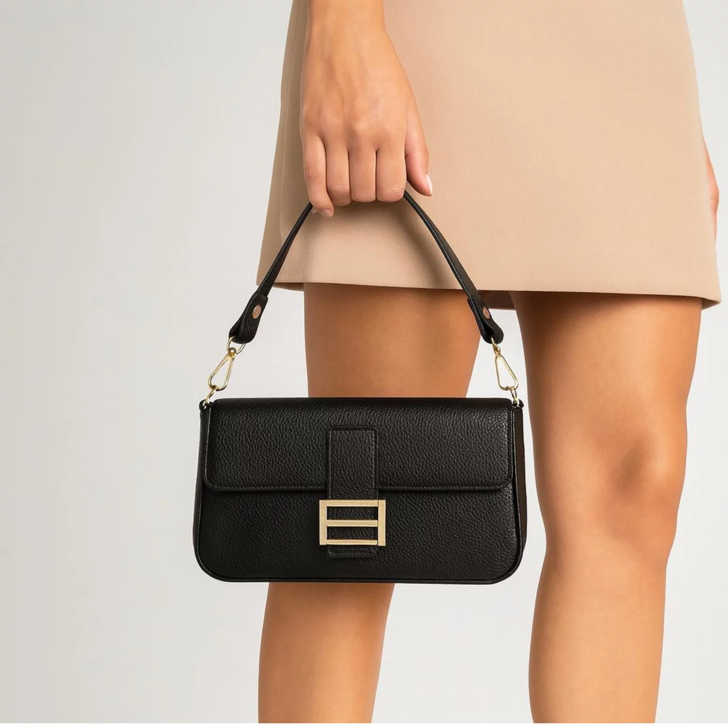 Geanta medie dama Piele Naturala Neagra Sonia