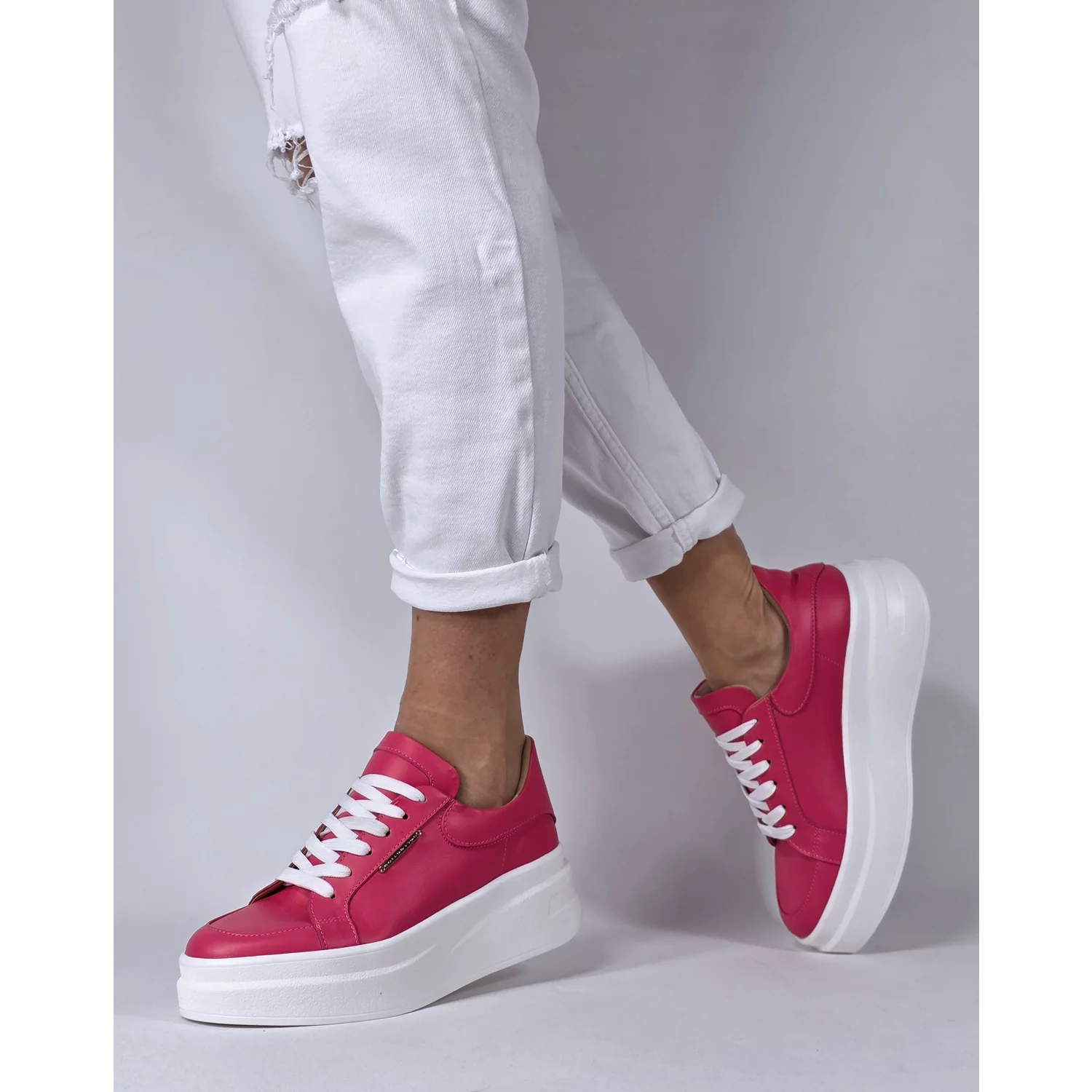 Pantofi casual Piele Naturala Fuxia Barni
