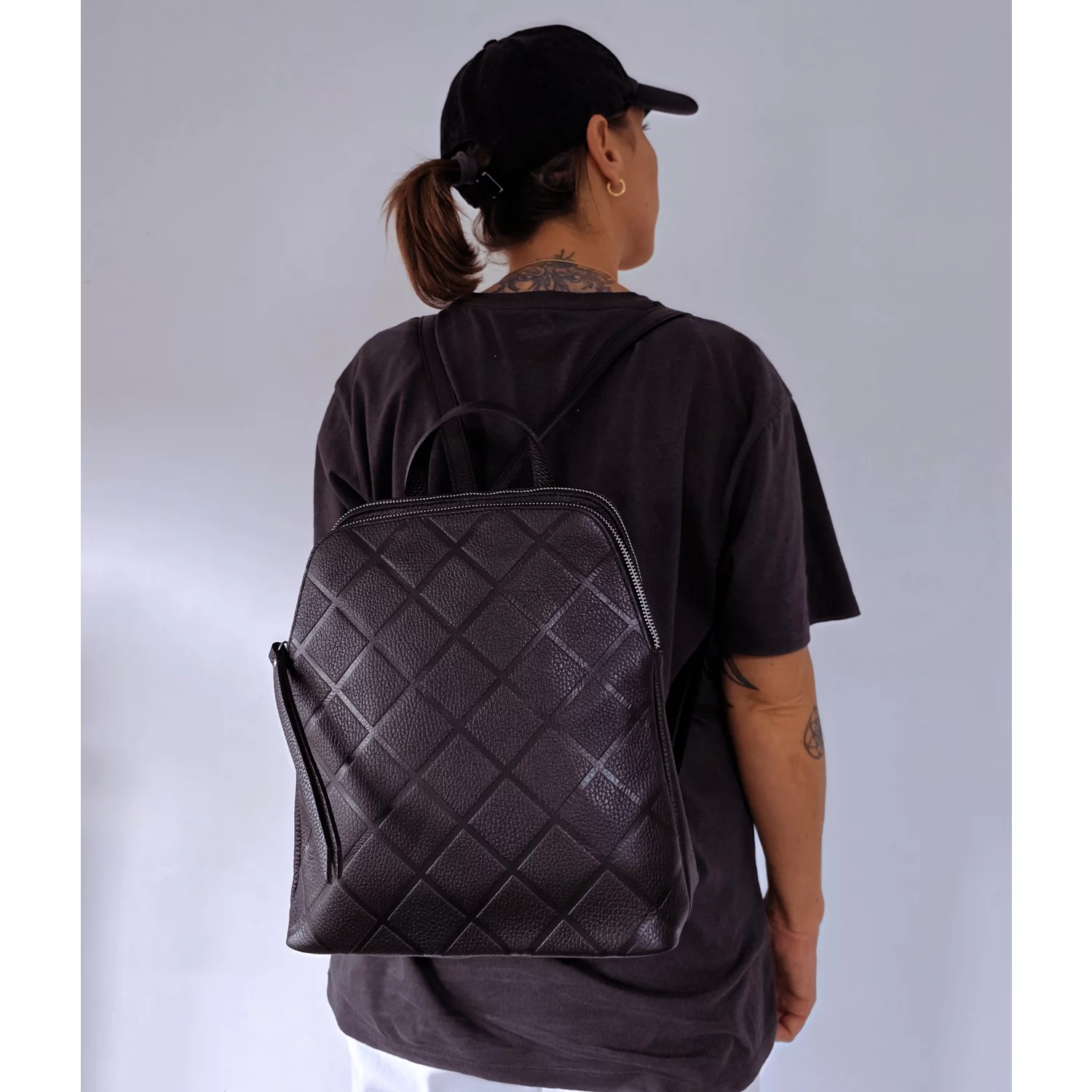 Rucsac dama Piele Naturala Negru Arina