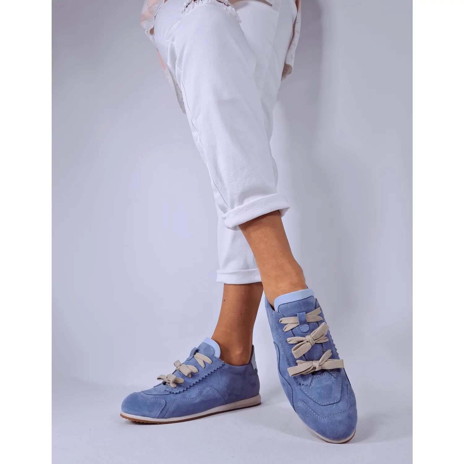 Pantofi casual Piele Naturala Blue cu siret Celio