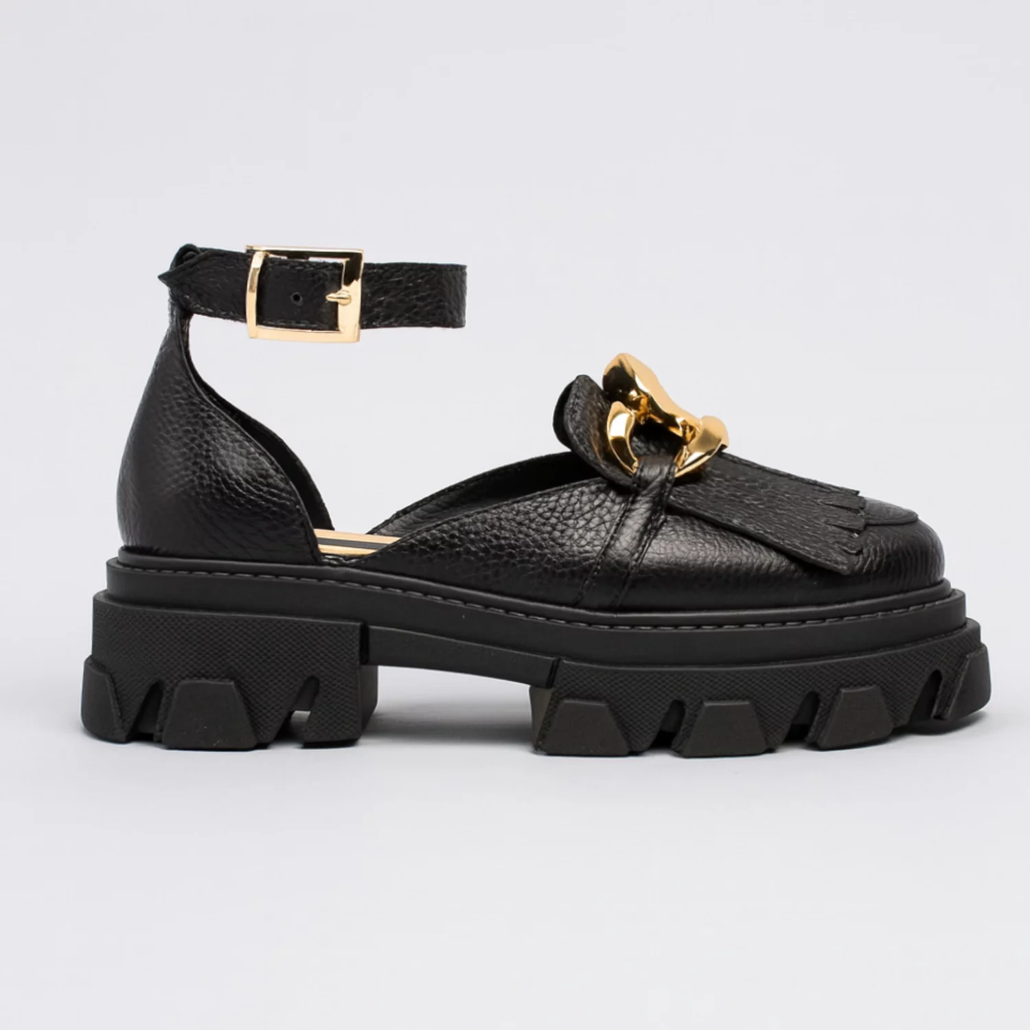 Pantofi negri din piele naturala City