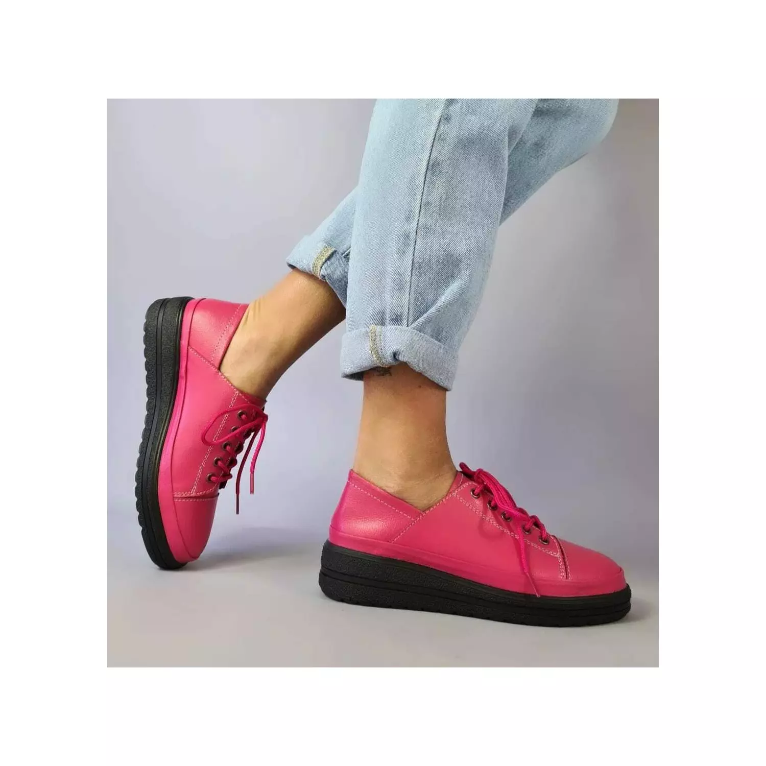 Pantofi casual Piele Naturala fuxia Valco