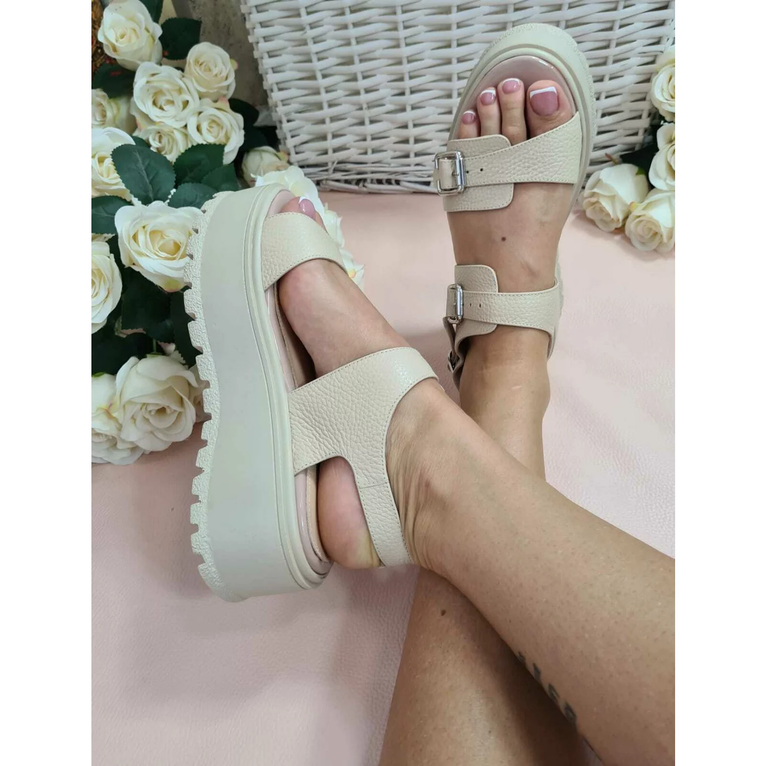 Sandale de dama bej Bali