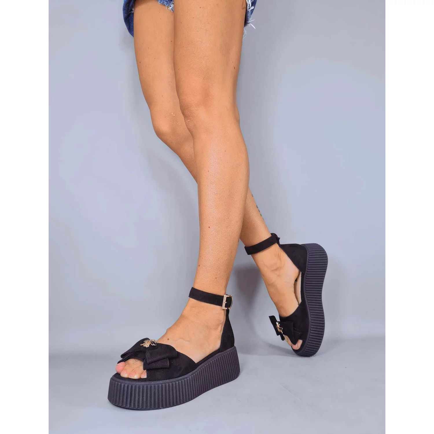 Sandale dama Piele Naturala Negre Sierra