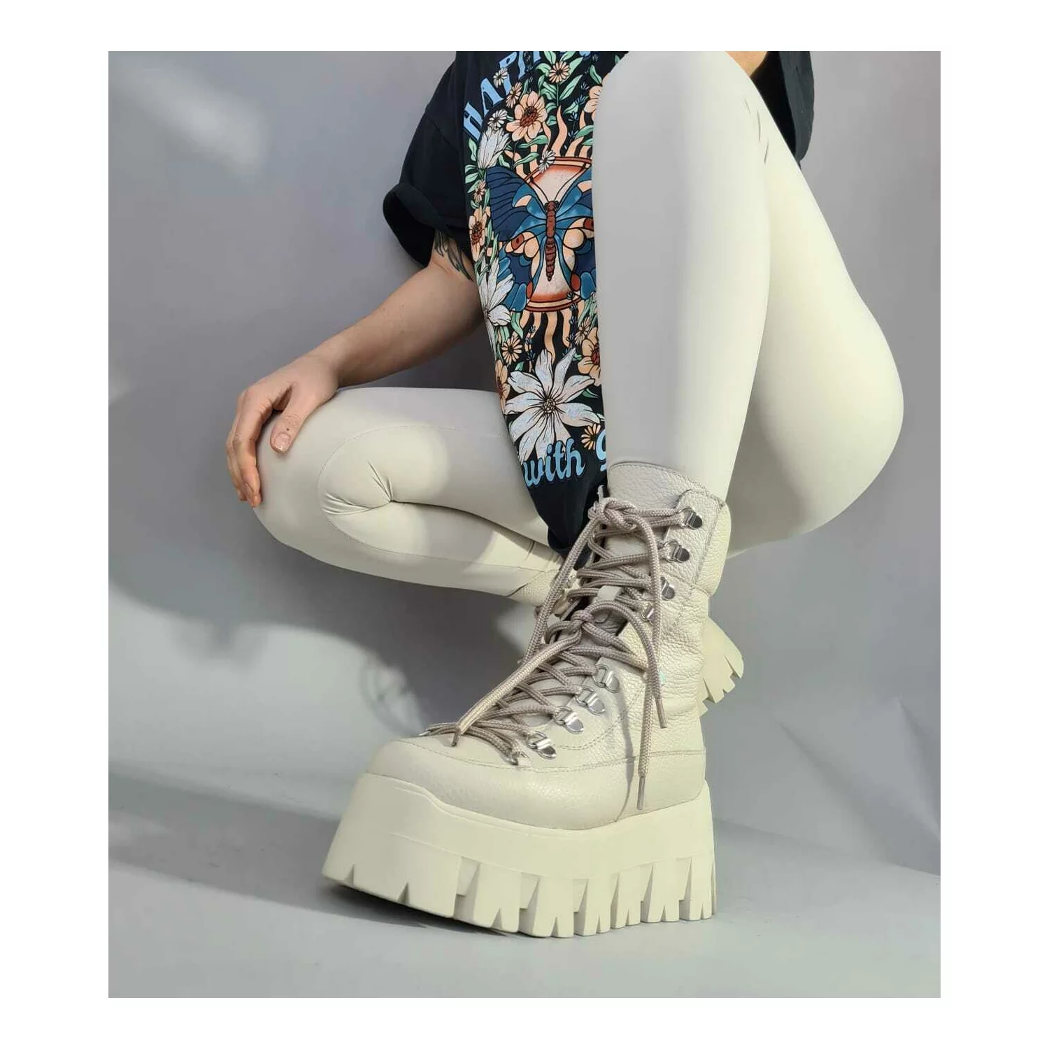 Ghete dama Piele Naturala Bej Mohito