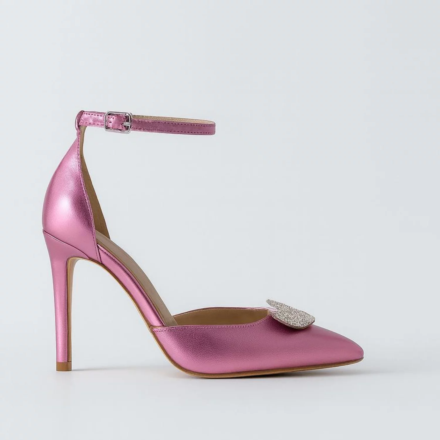 Pantofi stiletto Piele Naturala roz My Heart