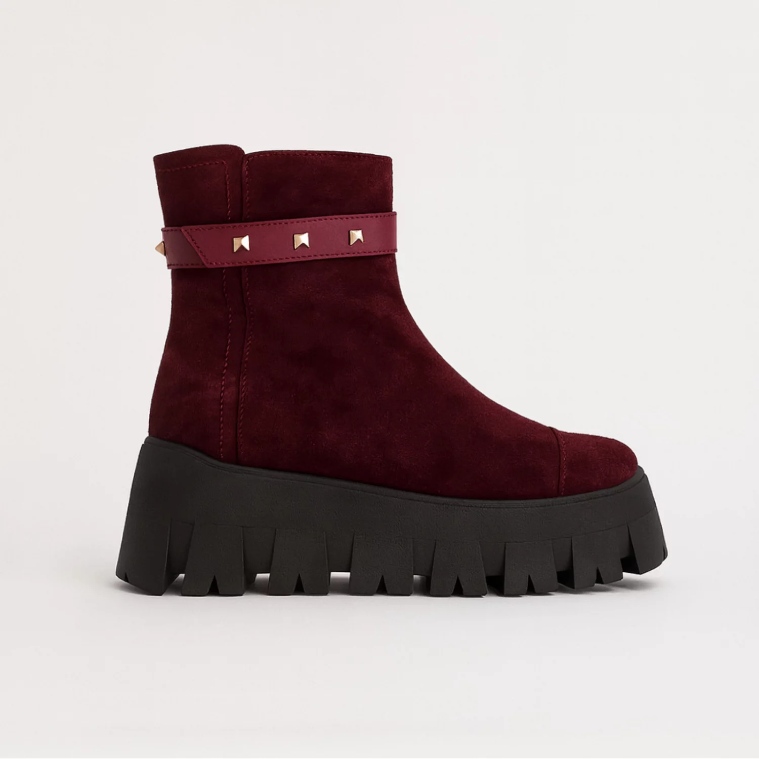 Ghete dama Piele Naturala Bordo Alima