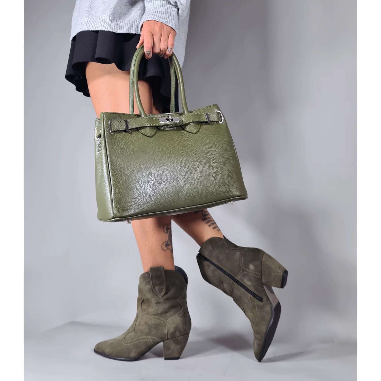 Geanta dama Piele Naturala Kaki Vera