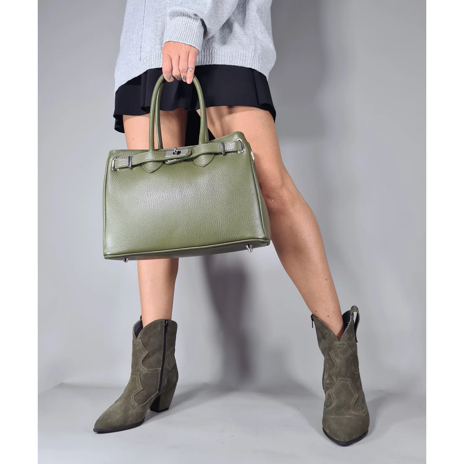 Geanta dama Piele Naturala Kaki Vera