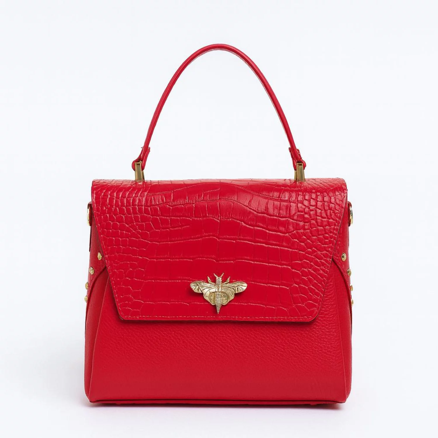 Geanta medie dama Piele Naturala rosie Alma