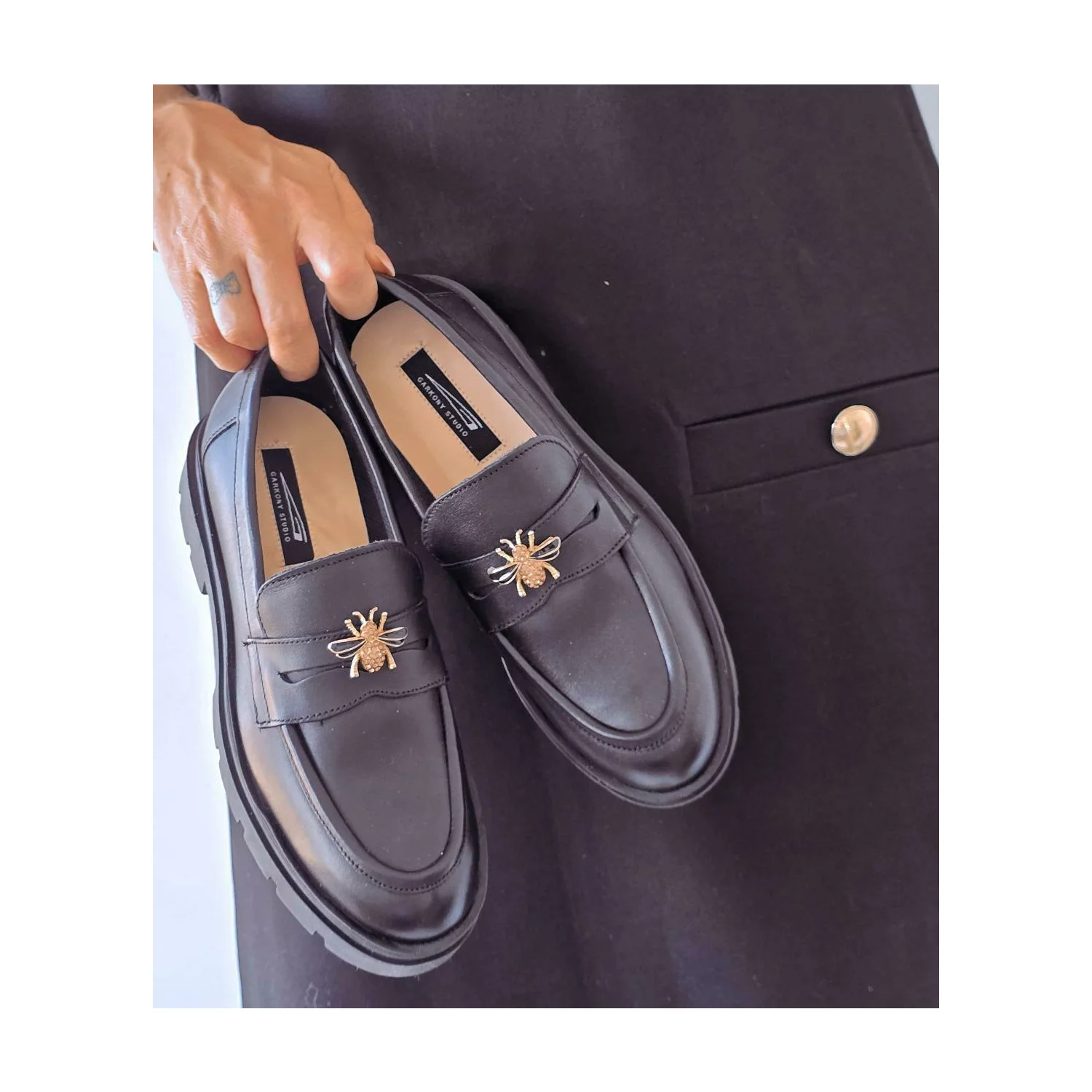 Pantofi casual Piele Naturala Negri Beldy