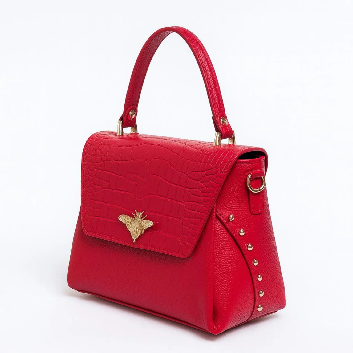 Geanta medie dama Piele Naturala rosie Alma