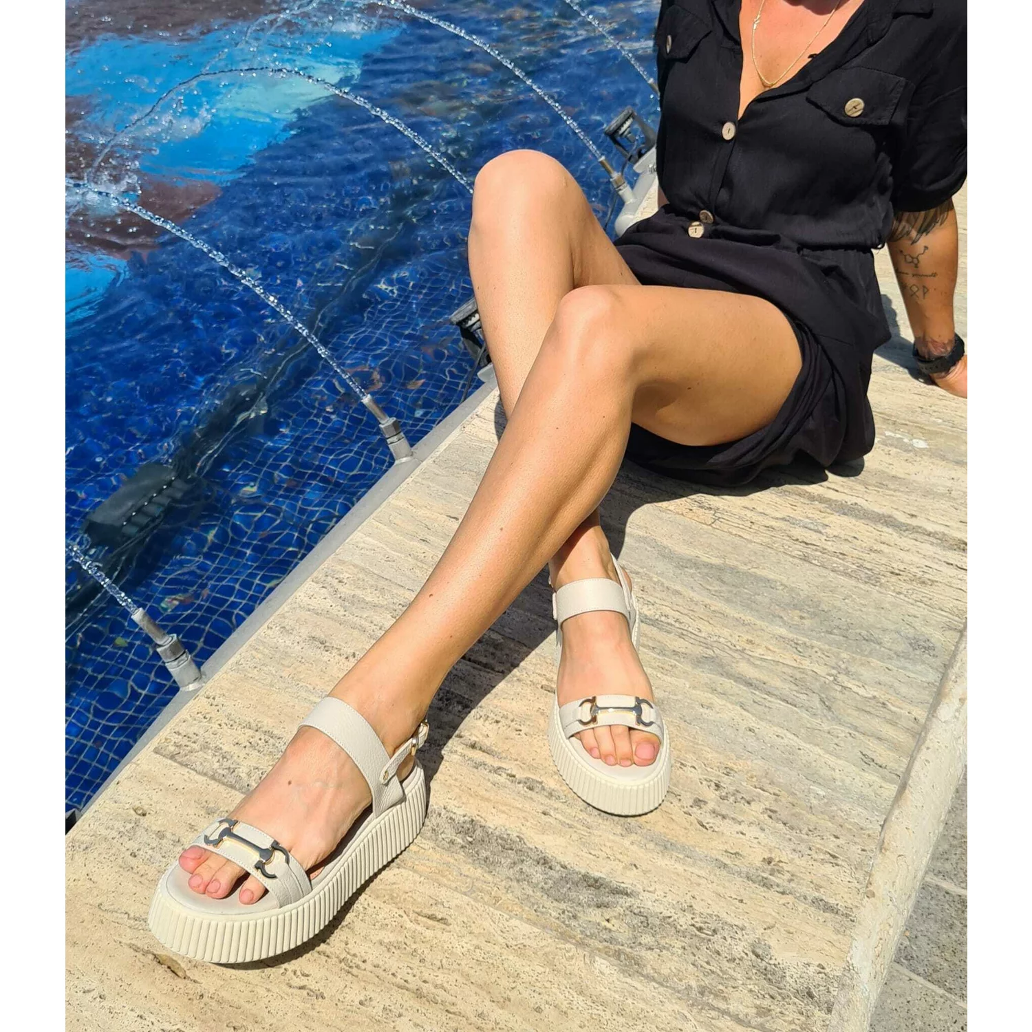 Sandale dama Piele Naturala Bej Sea