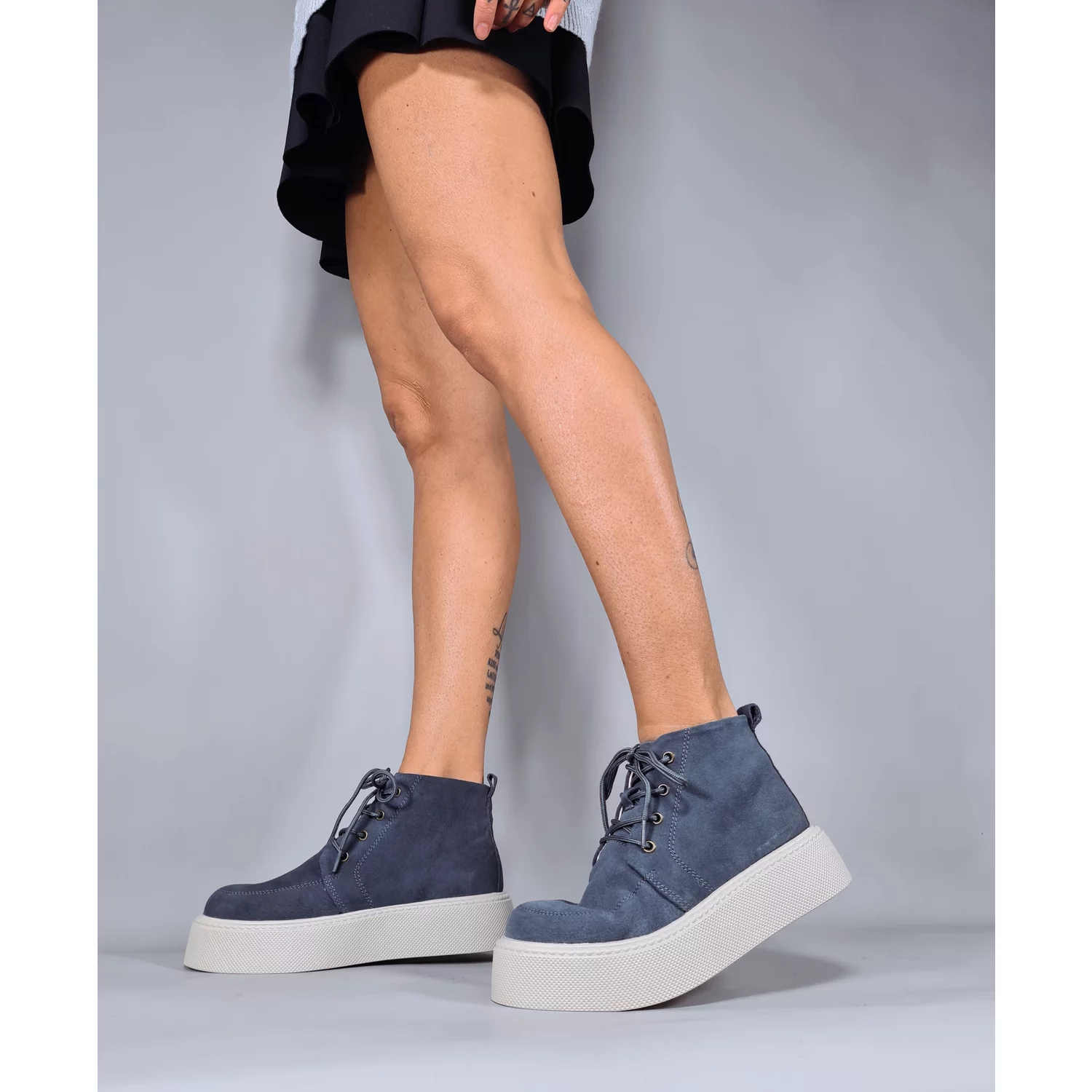 Ghete dama Piele Naturala Gri velur Linx