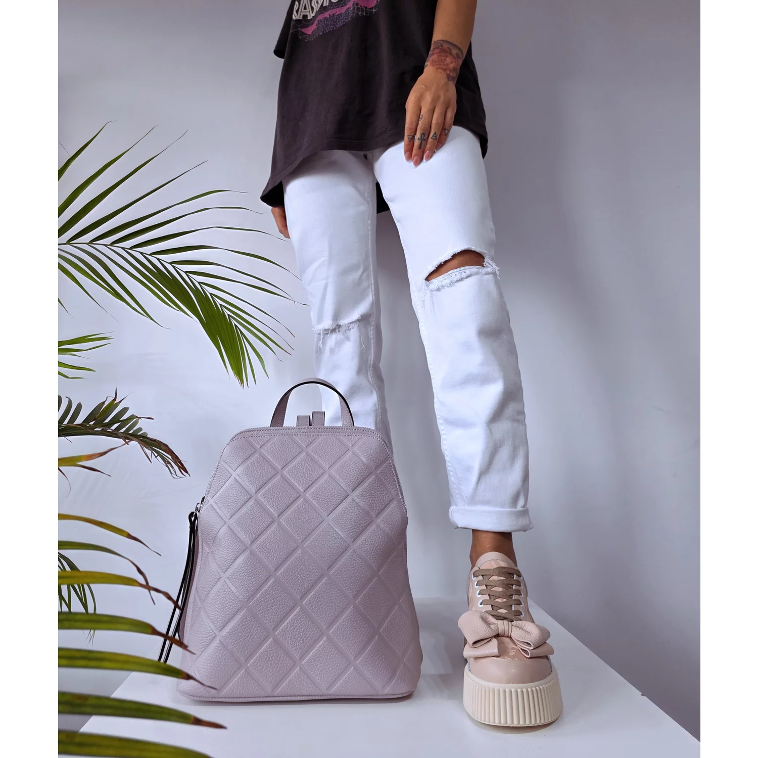 Rucsac dama Piele Naturala Lila Arina