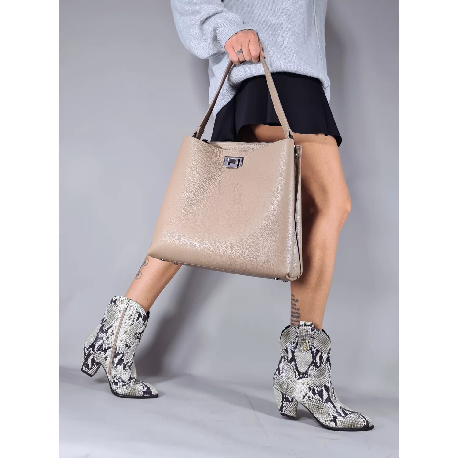 Geanta dama Piele Naturala Bej latte Anais