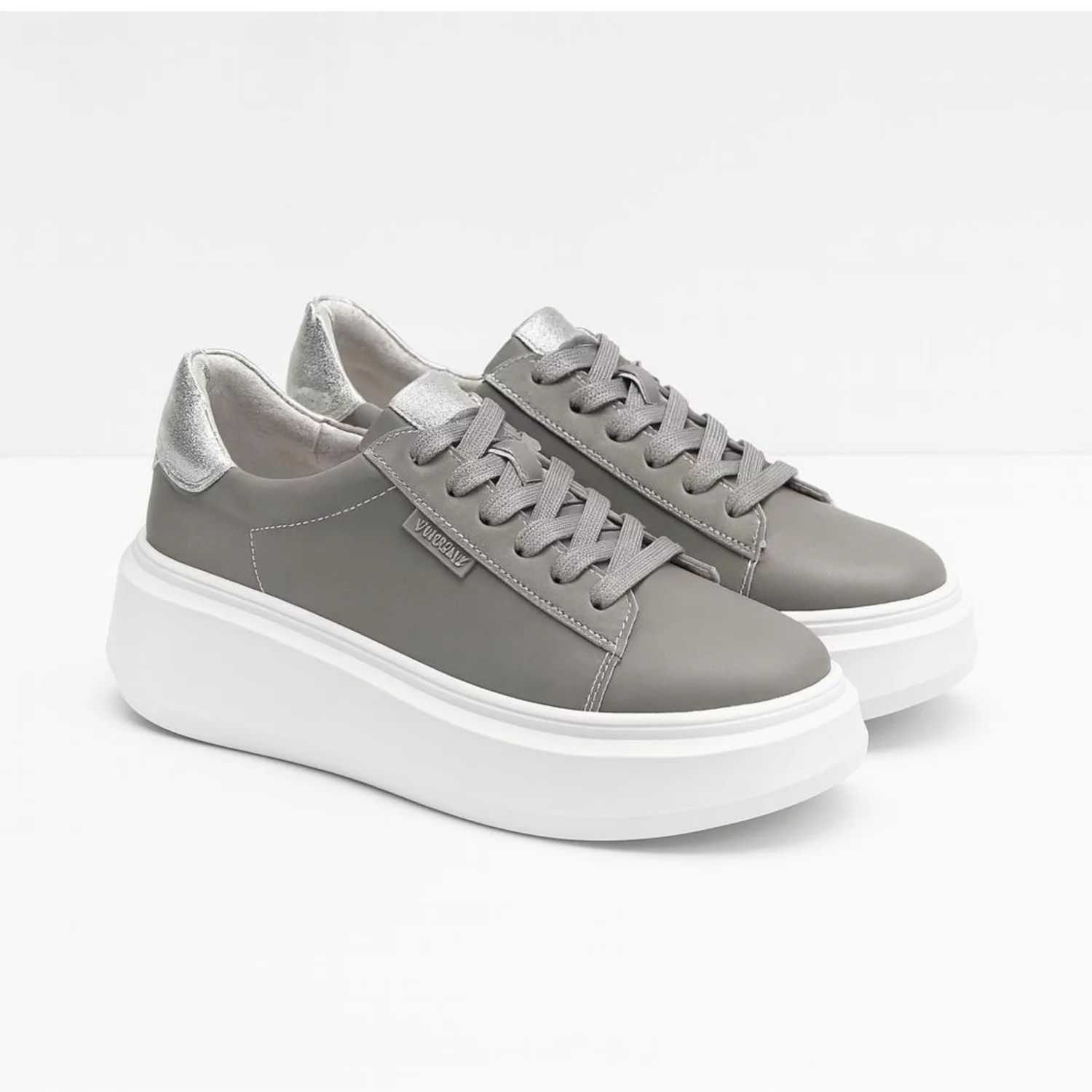 Pantofi dama casual Piele Naturala Gri Dalia