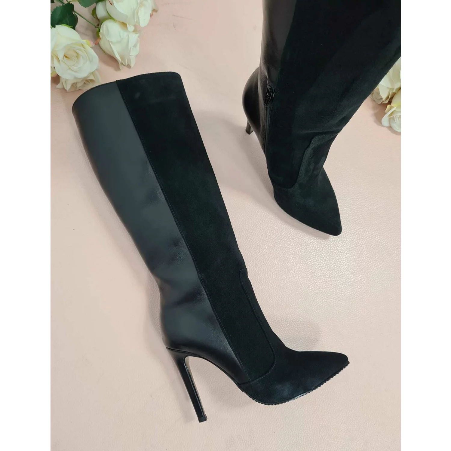 Cizme negre din piele natuirala Alis