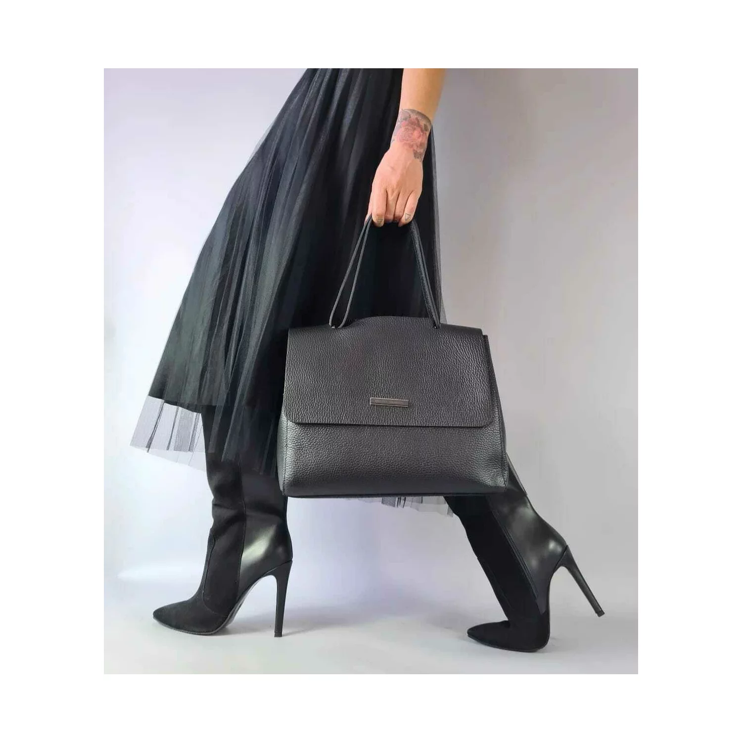 Geanta dama Piele Naturala Neagra Paloma