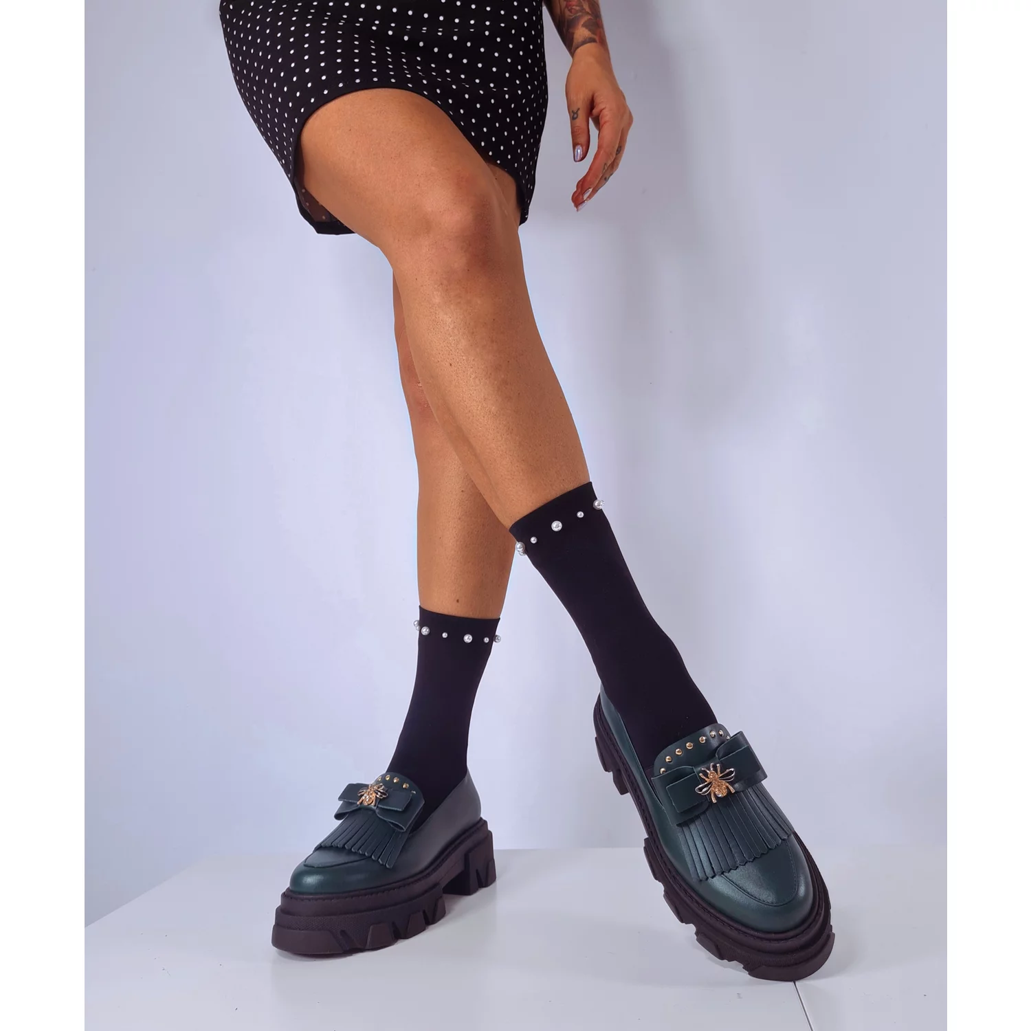 Pantofi casual Piele Naturala Verzi Emerald